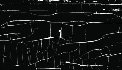 Aufkleber - Cracked Surface Grunge Texture Vector. Uneven Overlay. Distressed Grungy Effect. Vector Illustration. Black Isolated on White Background. EPS 10.