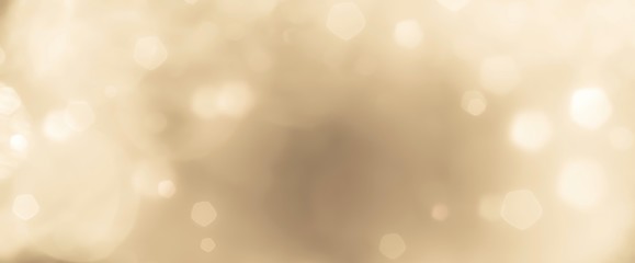 Festive abstract Christmas bokeh background - bokeh lights beige - New Year, Anniversary, Wedding, banner