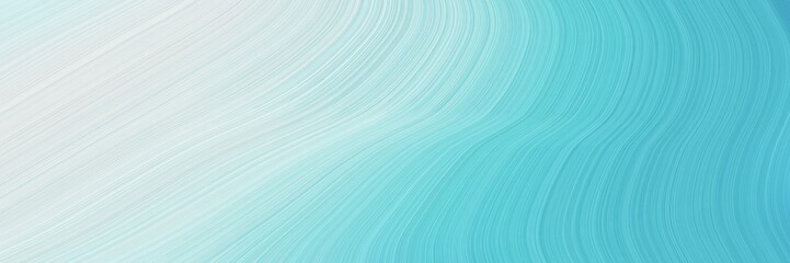 Poster - moving designed horizontal header with lavender, medium turquoise and sky blue colors. dynamic curved lines with fluid flowing waves and curves