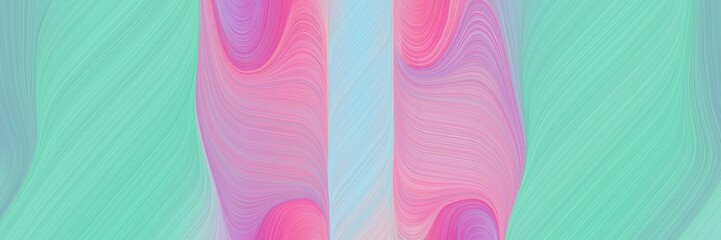 Poster - flowing horizontal header with medium aqua marine, pastel violet and pale violet red colors. dynamic curved lines with fluid flowing waves and curves