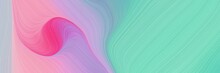 Dynamic Horizontal Banner With Sky Blue, Pastel Magenta And Medium Aqua Marine Colors. Dynamic Curved Lines With Fluid Flowing Waves And Curves