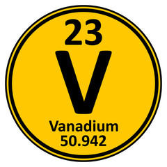 Wall Mural - Periodic table element vanadium icon.