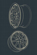 Car alloy wheels drawings