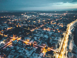 Fototapeta Miasto - Kaunas city at winter night