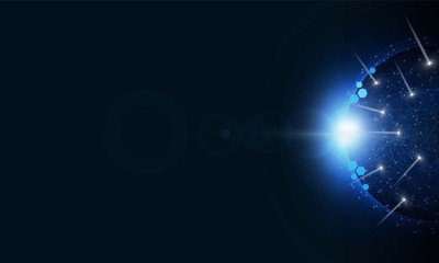 Wall Mural - abstract light out technology background hitech communication concept innovation send for planet ear
