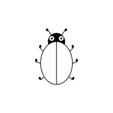 Blank Ladybird Outline Icon. Clipart Image Isolated On White Background
