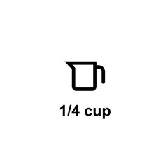 Wall Mural - measuring 1/4 cup outline icon. clipart image isolated on white background