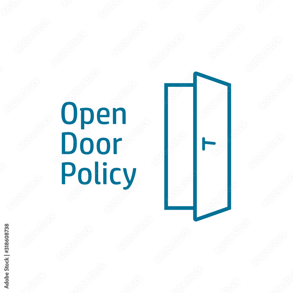 Open door policy poster. Clipart image isolated on white background Stock  Vector | Adobe Stock, image size:1000x1000