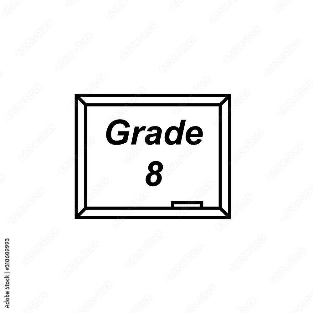 School desk grade 8 icon. Clipart image isolated on white background ...