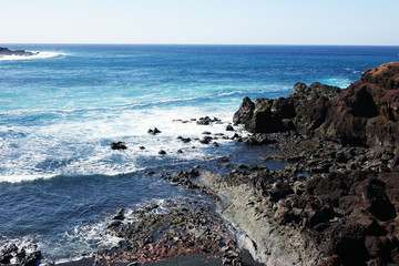 Lanzarote. The volcanic rocky coast