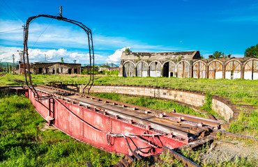 Canvas Print - Railway turntable at Gyumri Depot in Armenia