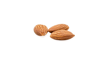 Canvas Print - Almond nuts isolated with white background.