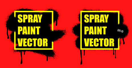 Poster - Spray Paint Vector Elements isolated on White Background, Lines and Drips Black ink splatters, Ink blots set, Street style.
