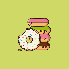 Stack of donuts vector illustration for Fat Thursday on February 20th