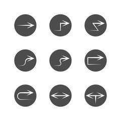 Poster - set arrows in circles icons on white background, vector