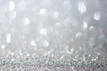 Silver Rich Expensive Abstract Background With Bokeh Effect, Fabulous Shining Sparkles, Magic Shimmer Jewels