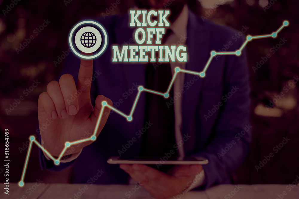 Conceptual hand writing showing Kick Off Meeting. Concept meaning ...