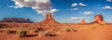 Panoramic Shot Of The Famous Monument Valley In The USA