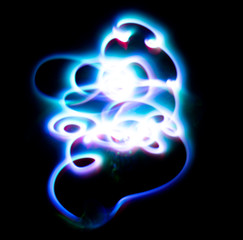 Wall Mural - light, glare, trace, curve, line, night lights, abstraction, flash, glow