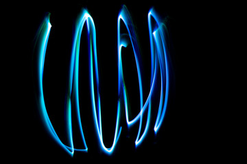 Wall Mural - light, glare, trace, curve, line, night lights, abstraction, flash, glow