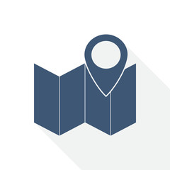 Aufkleber - Marker vector icon, map, location and travel concept illustration
