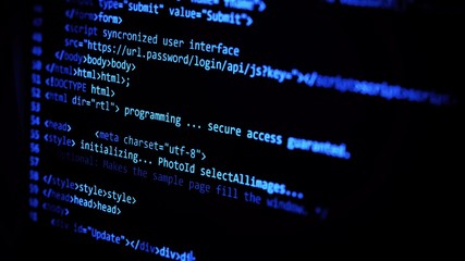 Wall Mural - computer code programming coding process