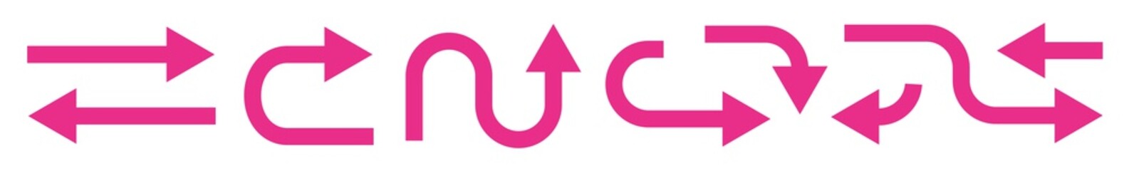 Fototapete - Arrow Icon Pink | Arrows | Infographic Illustration | Direction Symbol | Pointer Logo | Up Sign | Isolated | Variations