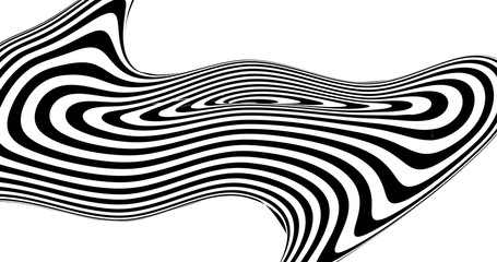 Poster - Abstract optical illusion liquid shape with stripes.