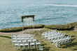 intimate elopement on the beach over the ocean