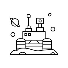 Poster - Space colony vehicle icon. Simple line, outline vector elements of interplanetary colonization icons for ui and ux, website or mobile application