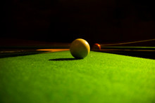 Close-Up Of Cue Balls On Table