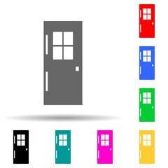 Poster - door with window multi color style icon. Simple glyph, flat vector of door icons for ui and ux, website or mobile application