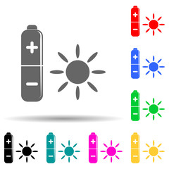 Poster - battery charger multi color style icon. Simple glyph, flat vector of ecology icons for ui and ux, website or mobile application
