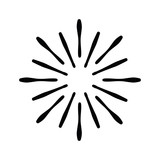 Fototapeta Mapy - Retro sun Burst shape and vintage sunburst explosion. Light rays of burst. Vintage logo, labels, badges. Geometric shapes stars and vector design element isolated. Minimal black firework burst