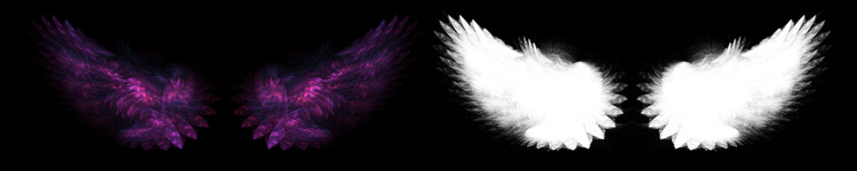 Pink abstract wing with white clipping mask