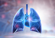 Human lungs anatomy on science background. 3d illustration.