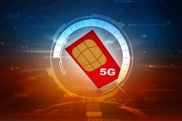 Poster - 3d render sim card