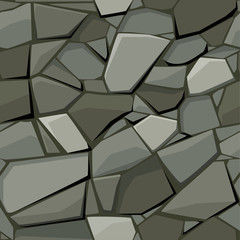 Wall Mural - Seamless texture for paving stone and cobblestone. Gray textured stones outdoors.