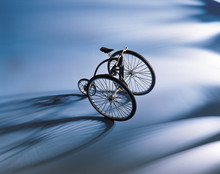 High Angle View Of Bicycle On Flooring