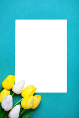 Wall Mural - background of spring flowers for card for the holiday. women's day. selective focus. vertical. top v
