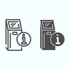 Poster - Information point line and solid icon. Internet box with internet access vector illustration isolated on white. Help point outline style design, designed for web and app. Eps 10.