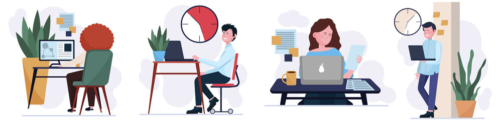 Poster - Time management in office set