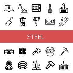 Poster - Set of steel icons