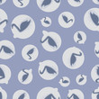 © Doeke - Vintage blue swan background seamless pattern print design