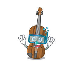 Wall Mural - cartoon character of violin wearing Diving glasses