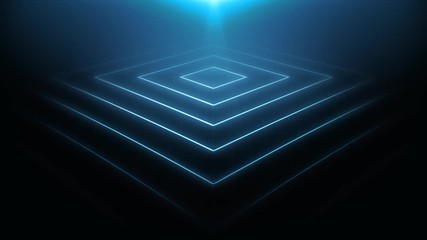 Poster - Abstract Neon Light Shapes Animation Loop/ 4k animation of an abstract seamless looping background with shining neon light geometric shapes scaling and expanding