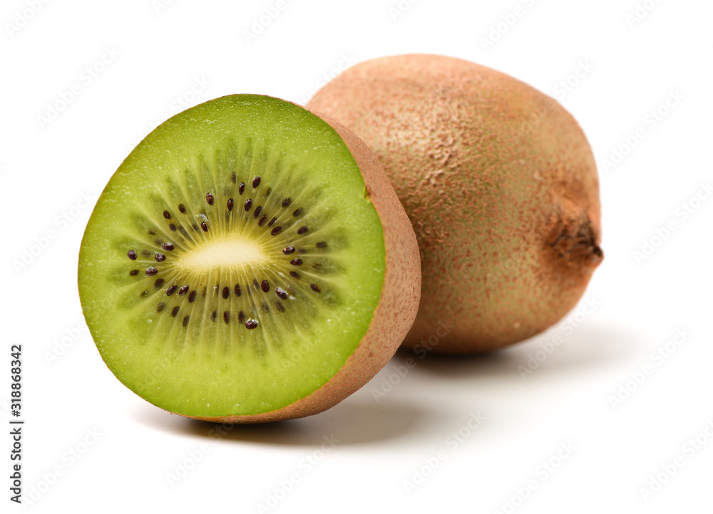 kiwi fruit on white background  - obrazy, fototapety, plakaty 