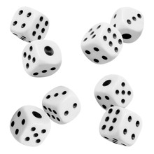 Collection Of Dices, Isolated On White Background