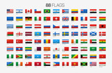 Fototapeta Mapy - 88 national flags with names