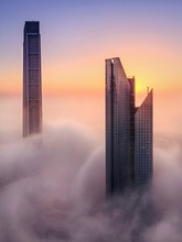 Skyscrapers And Cloudscape During Sunset